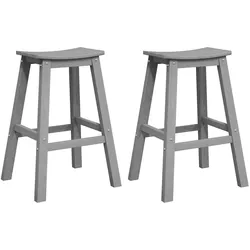 vidaXL Barhocker 2 pcs Hellgrau 52 x 43 x 73.5cm Plastik