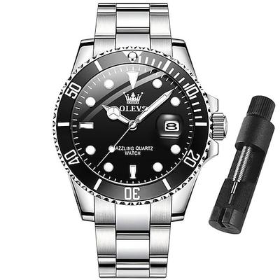 OLEVS Herren Quarzuhren Top-Marke Luxus Business Wasserdicht Leuchtendes großes Zifferblatt Herren Armbanduhren Sport Edelstahl Uhr