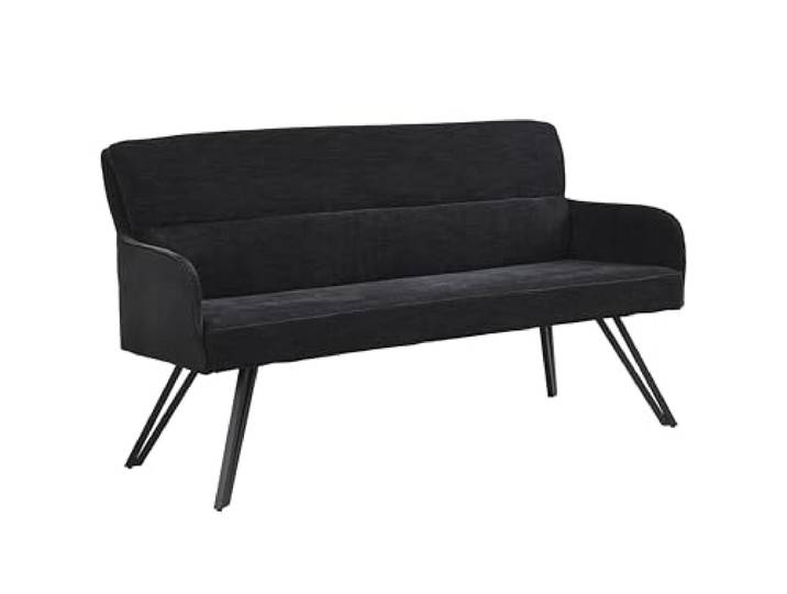 byLIVING Sitzbank Tino, Webstoff-Mikrofaser schwarz, Gestell schwarz Aufgedoppelter Rücken, Küchenbank, Sitzbank, Esszimmerbank, B 160, H 94, T 67 cm