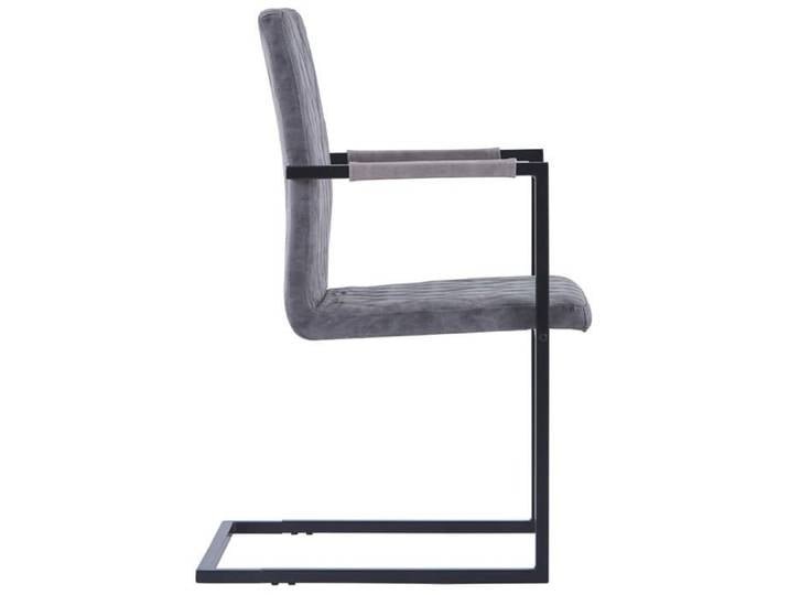 Gris Chaises de cuisine/bar cantilever - SOLOMON -[lot de 2] - Pour 2 personnes gris foncé similicuir CCC443