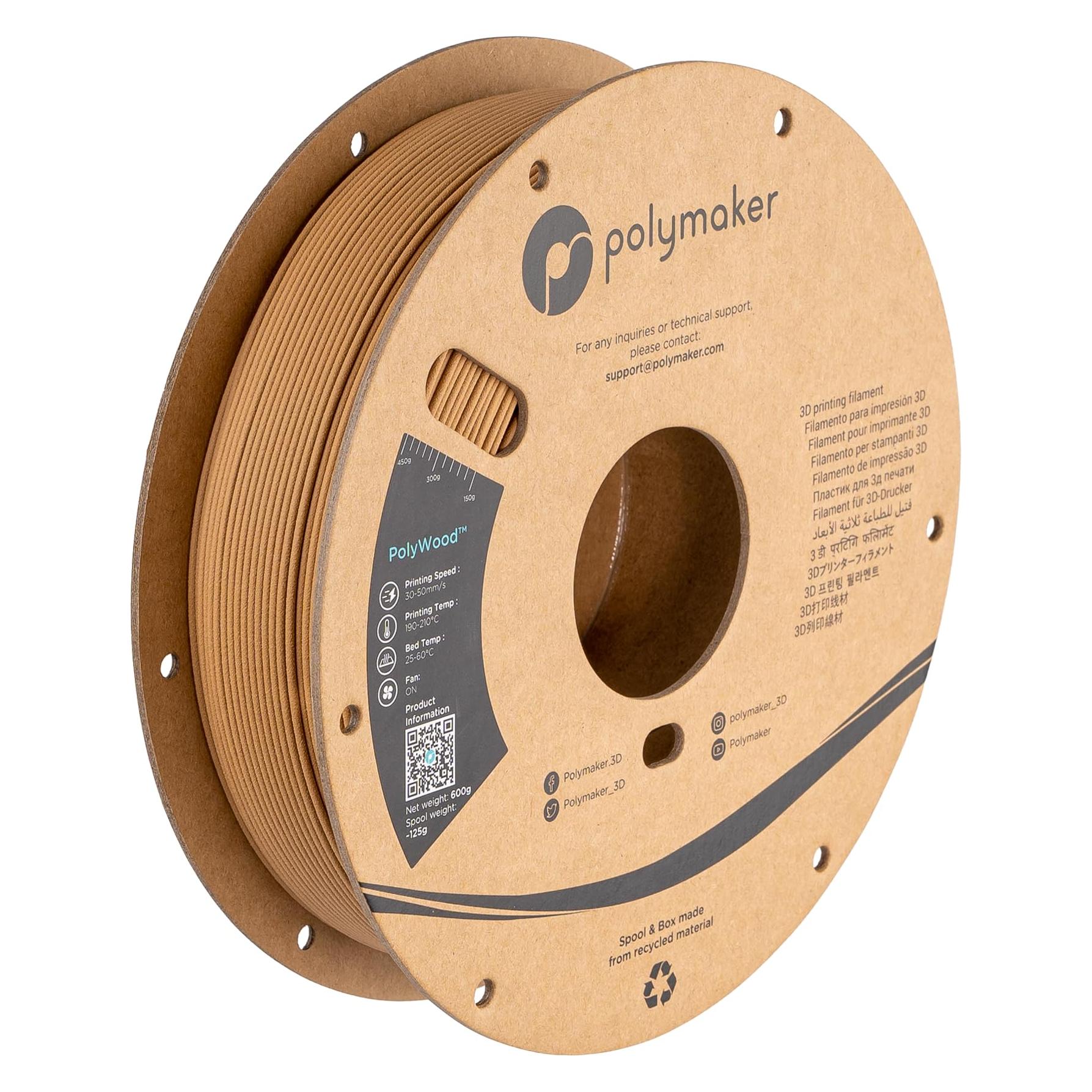 Polymaker PA08005 PolyWood Filament PLA 1.75 mm 600 g Braun 1 St. (PLA, 600 g, 1.75 mm) (PA08005)