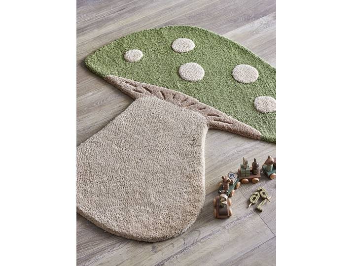 Tapis enfant Mushroom Vert/Vert 85 x 90cm Laine