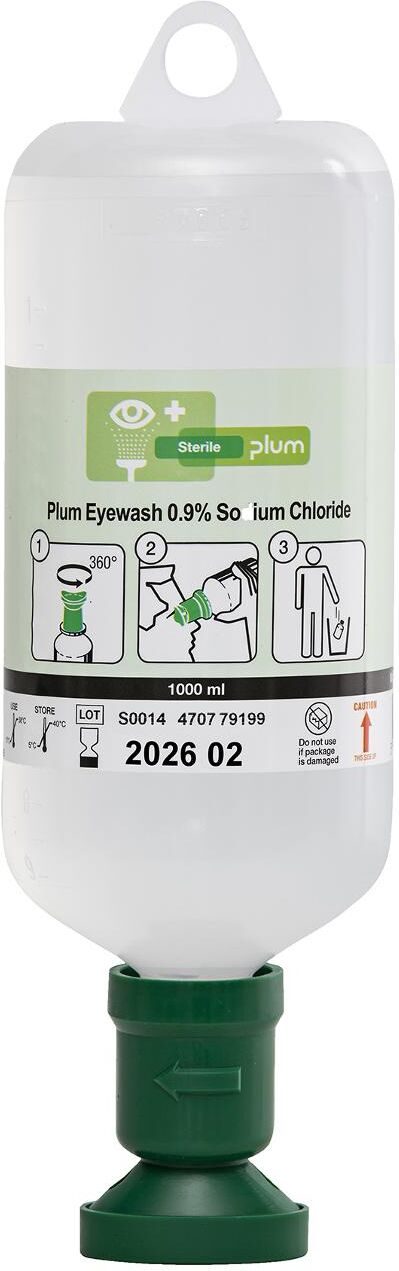 PLUM Wound and Eyewash 0,9% Sodium Chloride 1000ml