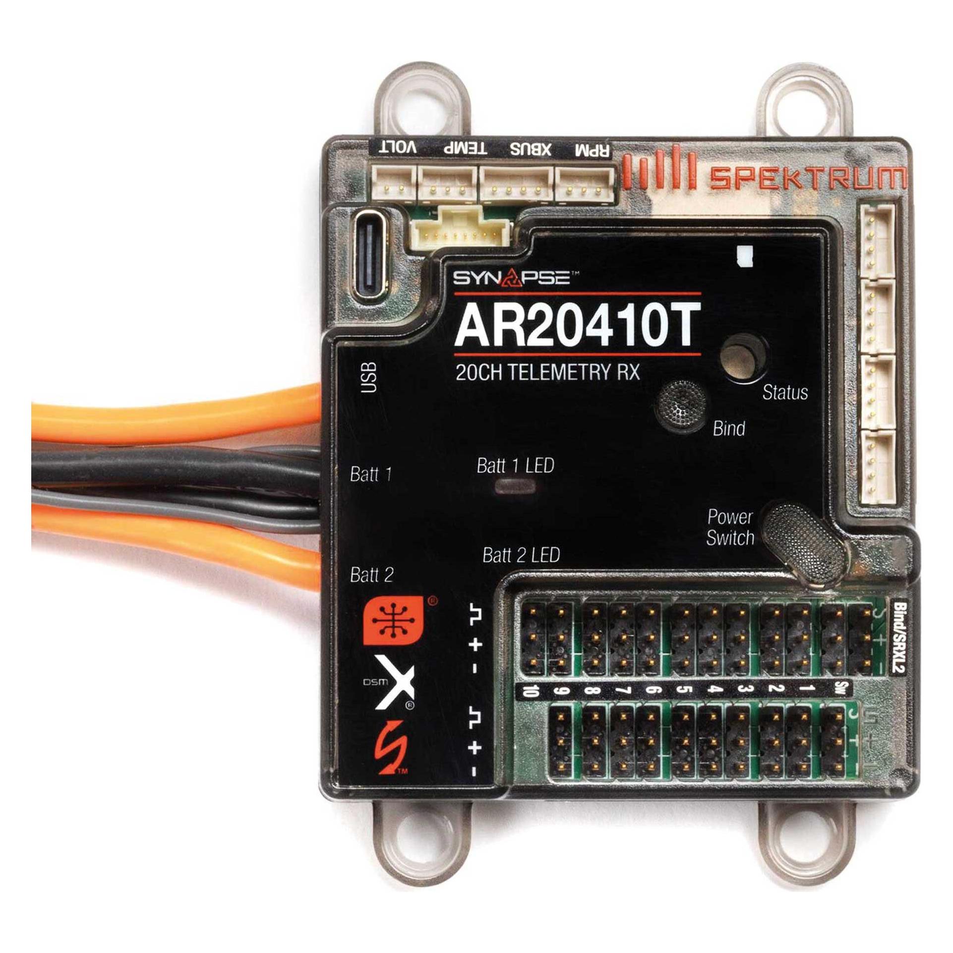 Spektrum AR20410T 20-Kanal PowerSafe Telemetrie Empfänger (SPMAR20410T)