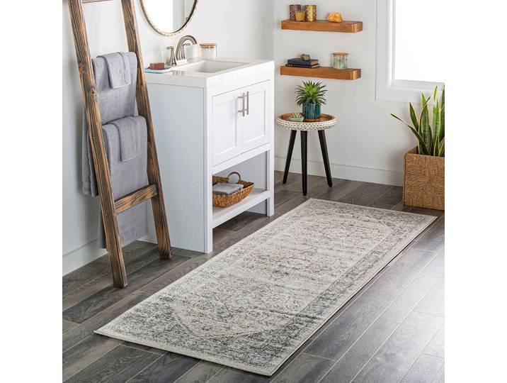 Teppich LIVABLISS MENDOZA , grau, B:80cm H:8mm L:220cm, Teppiche, Teppich
