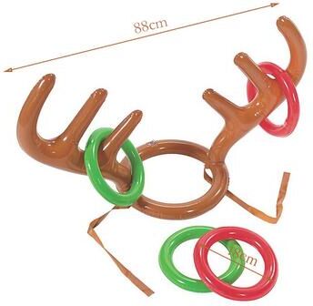 Inspire Daily Merch Christmas Party Decor Supplies Inflatable Reindeer Antler Ring Toss Game Antler Shape Balloon Toys For Family Birthday style A