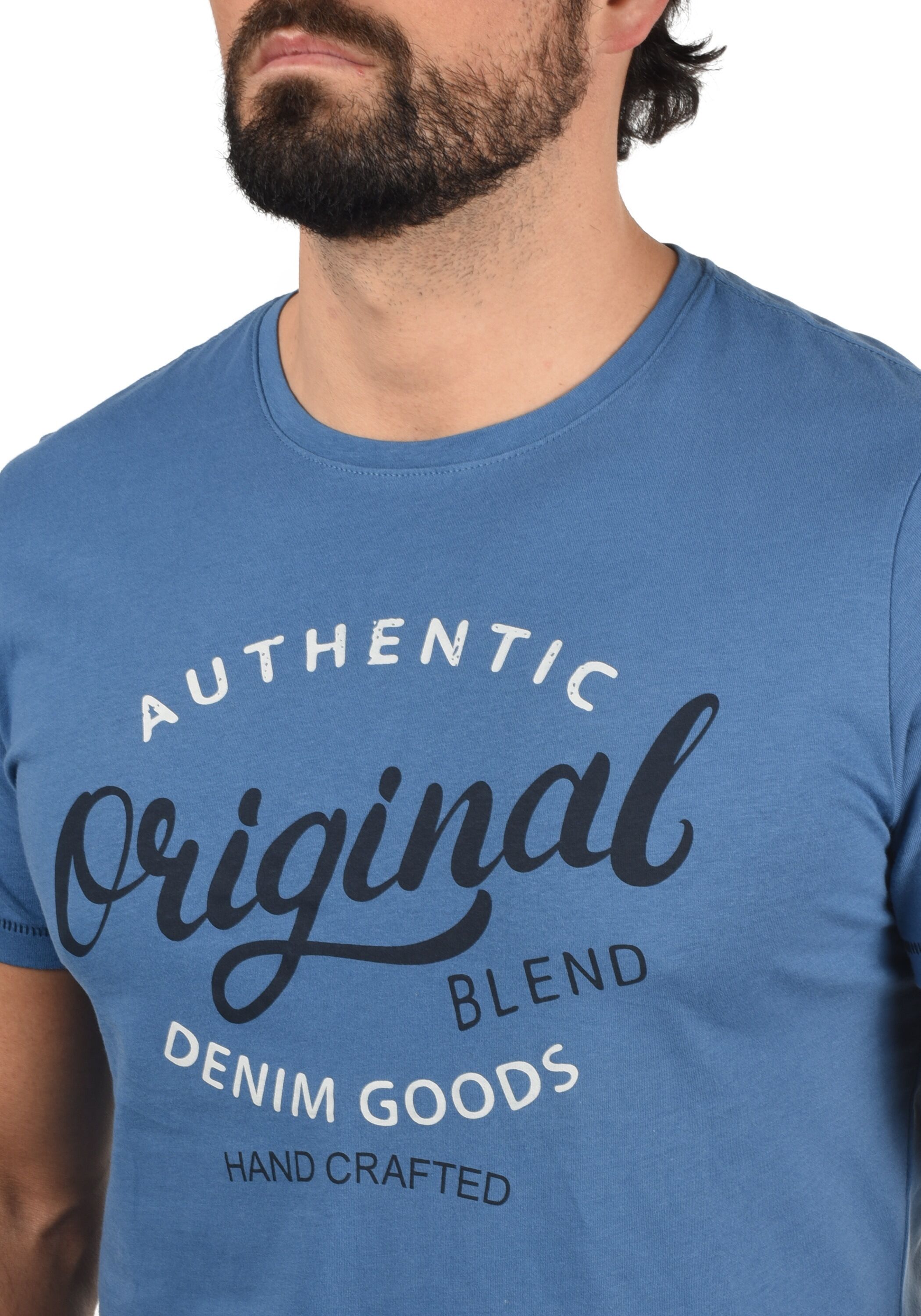 T-Shirt BLEND "T-Shirt BHFlorenz", Herren, Gr. S, blau (federal blau), Obermaterial: 100% Baumwolle CO., Shirts T-Shirt