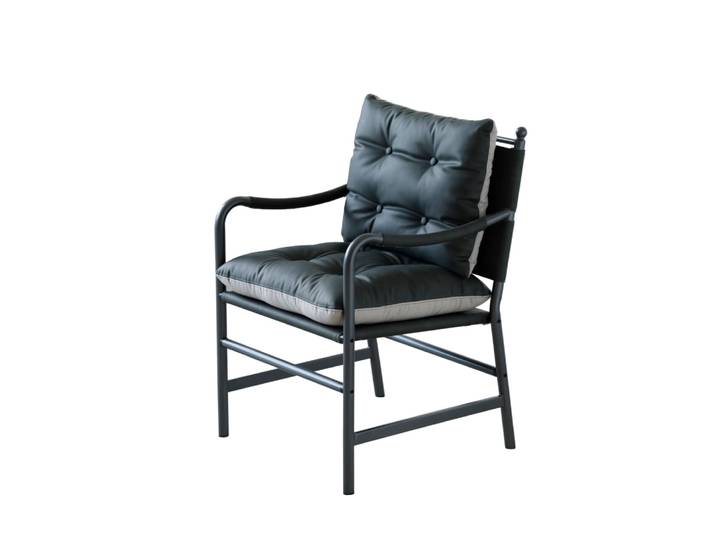 Fauteuil en polyuréthane noir avec accoudoirs