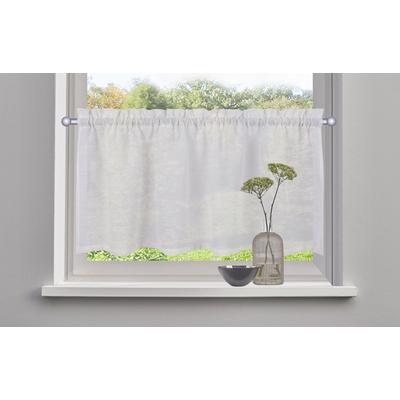 Scheibengardine OTTO HOME "Louvelle, 1 Stück, Stangendurchzug, halbtransparent, Leinenoptik" Gr. 5, weiß, B:120cm H:60cm, Polyester, Gardinen, Leinenoptik, Scheibengardine, modern, basic