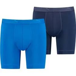 PUMA Herren Unterhose SPORT MICROFIBER LONG BOXER 2P, Größe S in Blau Blau