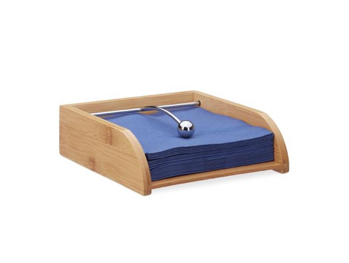Relaxdays Porte-serviettes de table en bambou