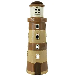 Det Gamle Apotek Keramikhaus Teelicht Lichthaus Leuchttum, 25 cm, Ø 8 cm, braun