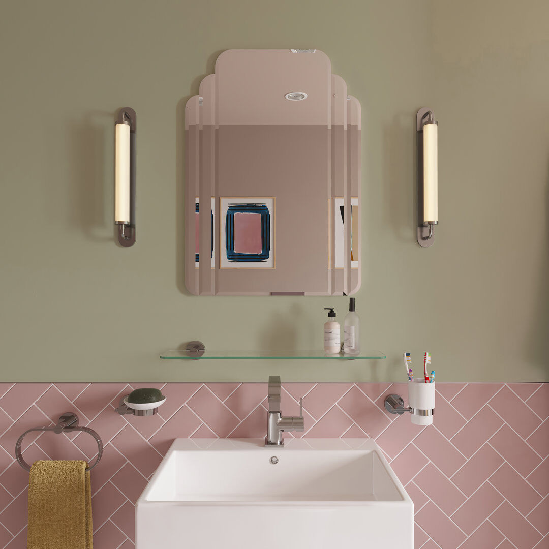 Croydex Tiered Wall Vanity Mirror with Shelves 70cm H X 50cm W X 1.6cm D