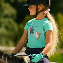 Imperial Riding T-Shirt Kinder IRHSky tiffy türkis mit Pegasus Motiv, Größe: 152