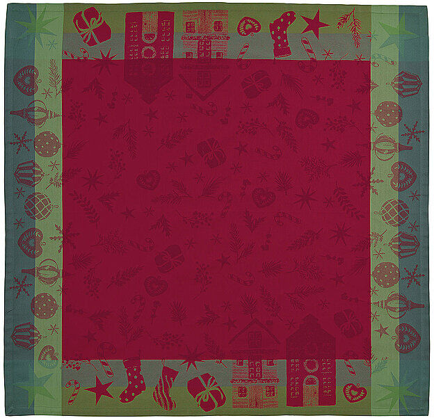 SANDER Weihnachts Mitteldecke 100x100cm JOLLY TIME Rot rot B
