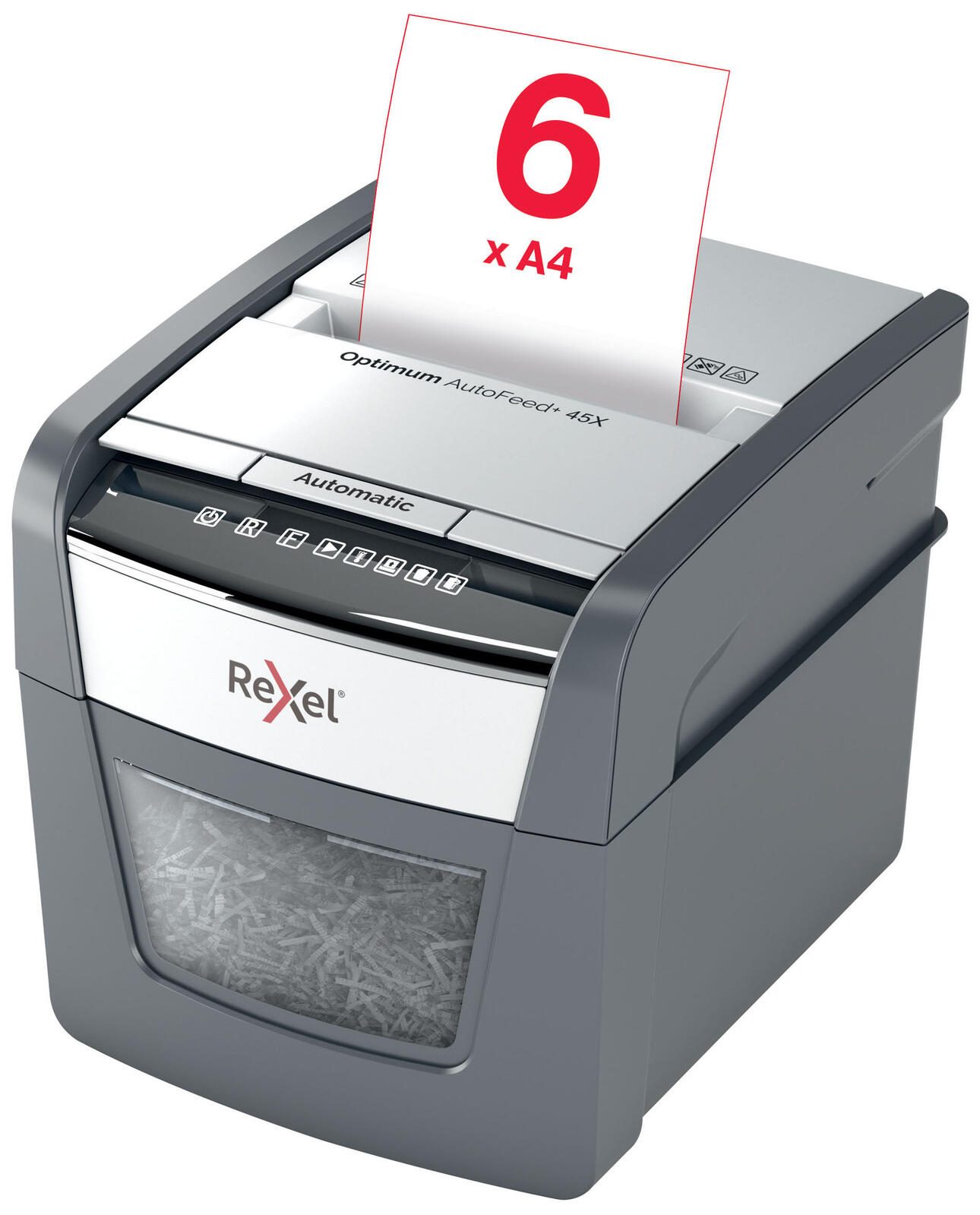 Rexel Optimum AutoFeed 45X Aktenvernichter P-4 45 Blatt schwarz 2020045XEU
