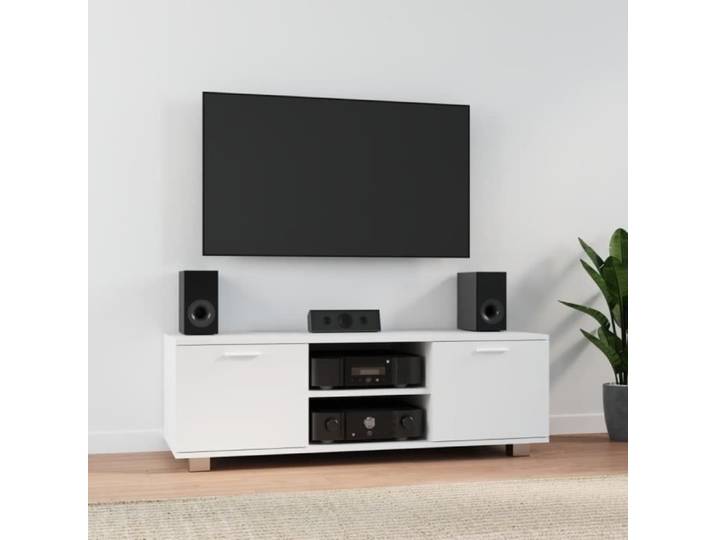 342615 Meuble TV Blanc 120x40 5x35 cm Bois d'ingénierie
