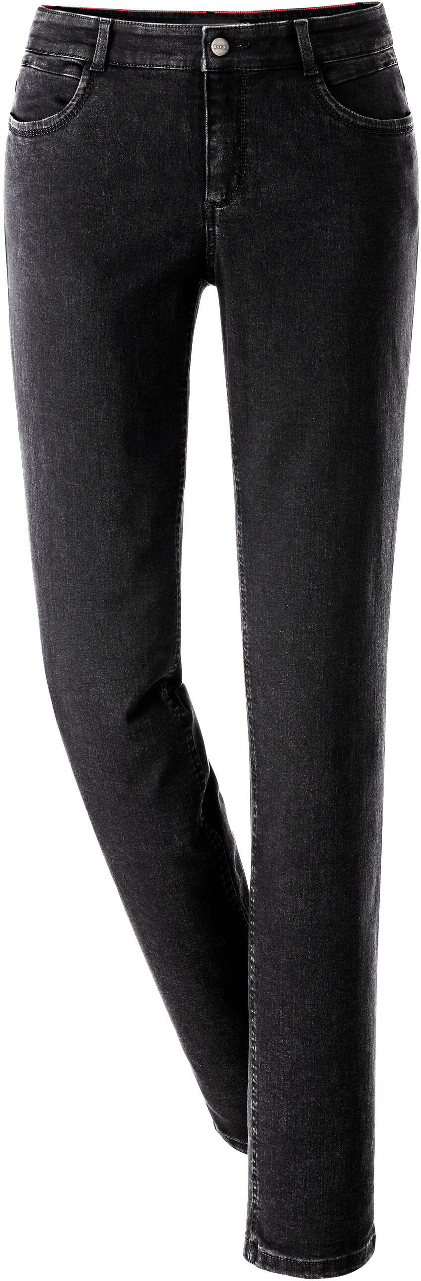 Bequeme Jeans ASCARI "Edel-Jeans Stretch-Jeans in Röhren-Form", Damen, Gr. 24, K-Gr, schwarz, Denim/Jeans;Twill, , Sportlich, schmal, Jeans Bequeme Jeans