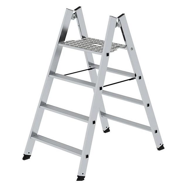 Munk Klapptritt beidseitig begehbar Alu natur 4 Stufen (Klapptritt, 47.50 cm) (050184)