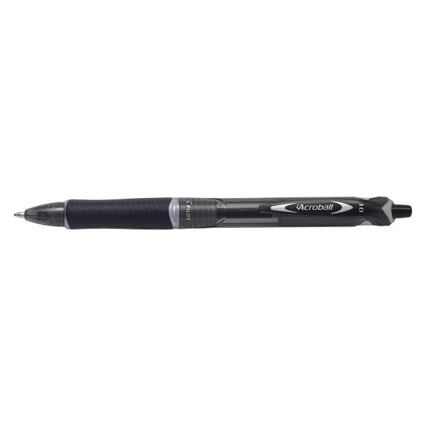Pilot Acroball, Clip, Clip-on retractable ballpoint pen, Refillable, Black, Medium (10x) (PIL424236)