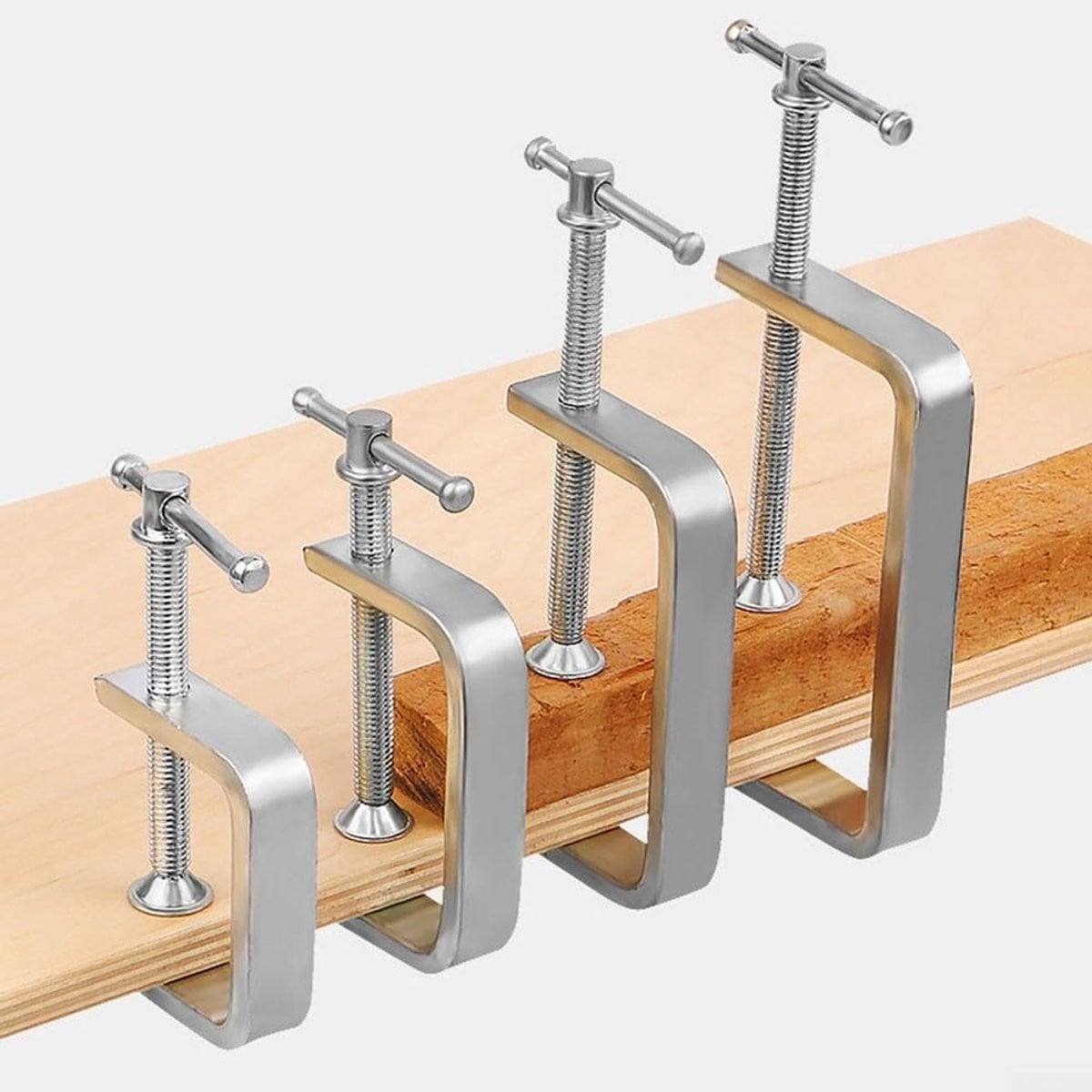 G-klem set voor houtbewerking, zilverkleurig, 85mm bereik