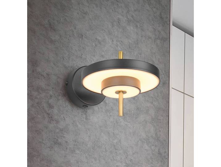 Trio Lighting Wandleuchte Keaton, dimmbar, schwarz, für Wohn- / Esszimmer, Metall