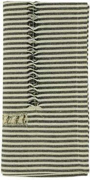 Saro Lifestyle Stripe Hemstitch Design Table Napkins (Set of 4)