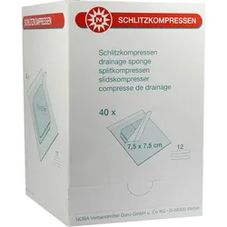 Schlitzkompresse aus Mull 7.5x7.5cm 12Fach Steril 80 ST