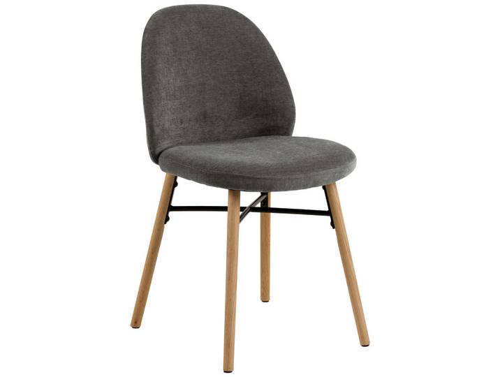 Stuhl, Grau, 54x82.5x56 cm, Textil & Holz, FSC Mix, Modern, MID.YOU