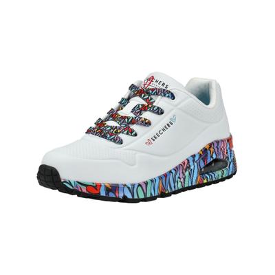 Sneaker SKECHERS "Skechers Sneaker Lederimitat", Damen, Gr. 38, Textil, weiß (weiß kombi), Lederimitat, Schuhe Sneaker