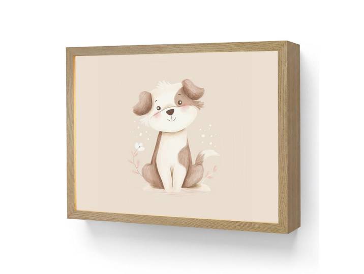 OnlyWow Wandleuchte MIT Akku Hund - Gefleckt - Braun 40x30 cm, Beige, Rechteckig, LED integrated, 40x30x8 cm, Lampen & Leuchten, Innenbeleuchtung, Wandleuchten