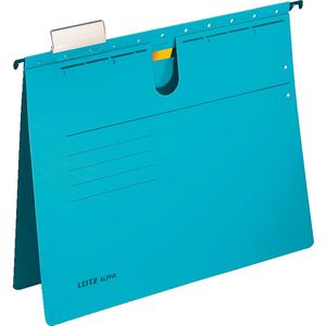 Leitz Hängehefter 1984-00-35, Alpha, A4, kaufmännische Heftung, blau, Karton, 25 Stück