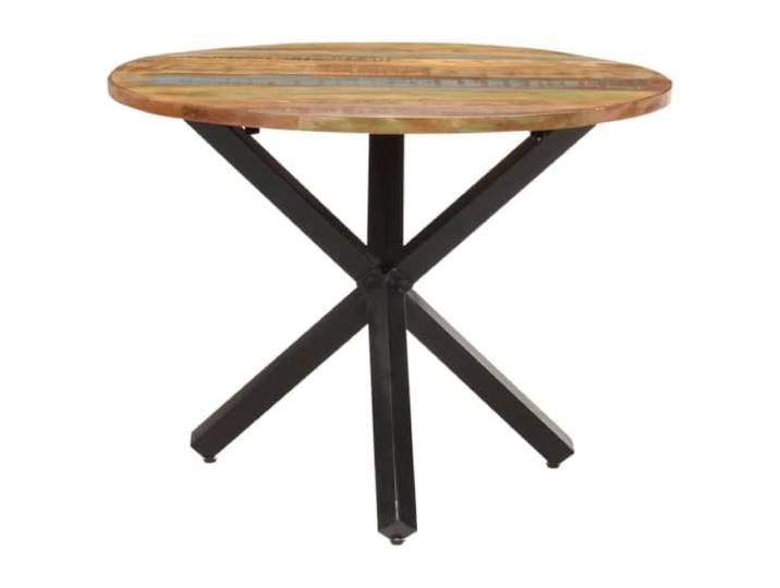 GPUTYGHN Esstisch Rund 100x100x75 cm Altholz Massiv Handgefertigt, stabile Tischplatte, Altholz aus Altbauten, Holzarten Kiefer Teak Buche Eiche, Unikat