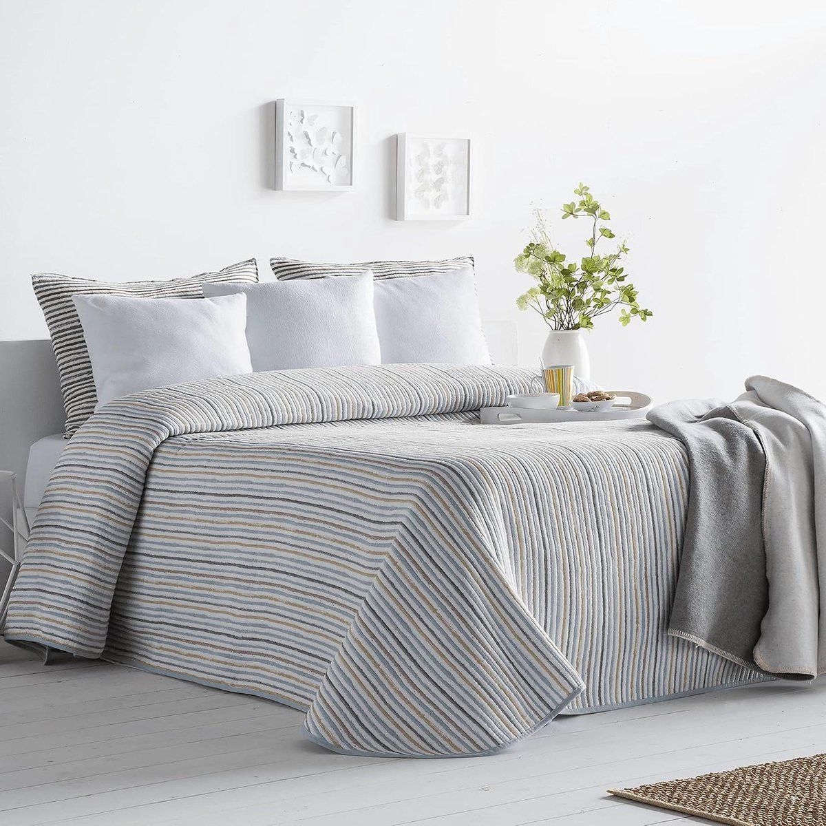 Beige Jaquard Bedsprei voor Slaapkamerdecoratie - 230 x 270 cm