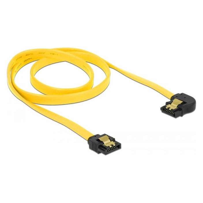 Delock SATA-3 Kabel: 70cm, Metall Clip,gelb (70 cm, SATA III) (82826)