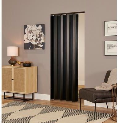 Spectrum Woodshire Black MDF Folding Closet Door Accordion Door 48 x 80