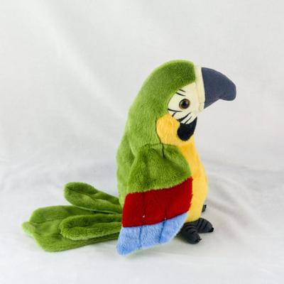 Tiny Tots Teens Trends Talking Macaw Parrot Plush Toy Interactive Voice Recording Bird Gift green