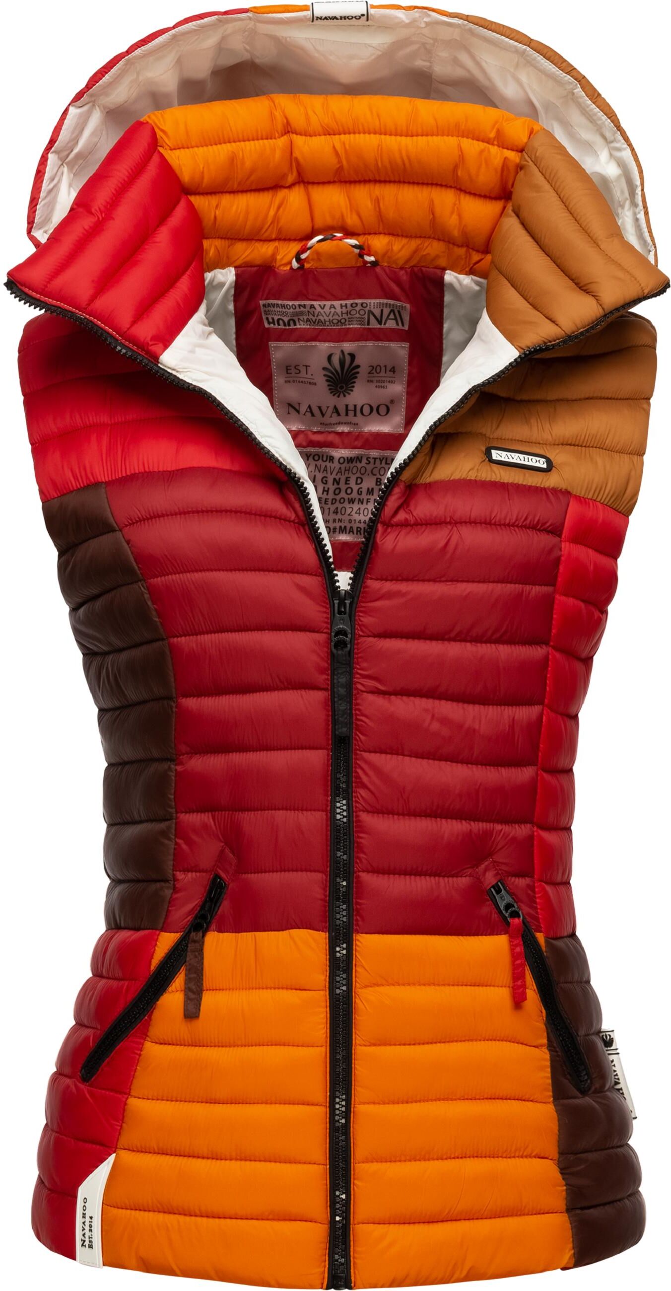 Steppweste NAVAHOO "Steppweste Shadaa Multikulti", Damen, Gr. XS, bunt (multicolour autumn leaves), Obermaterial: 100% Nylon NY.   100% Polyester PES., Westen Steppweste