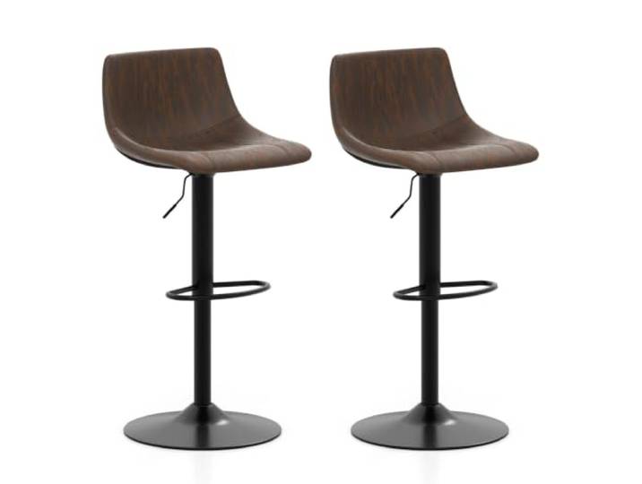 Helloshop26 Barhocker, höhenverstellbar, 47,5 x 43 x 83-105 cm, optimaler Komfort, Halbjahrhundertstil, Metall, rustikales Braun, 20_0012550