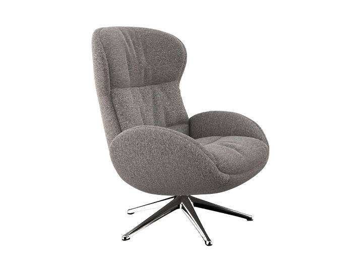 Relaxsessel FLEXLUX Haze, hervorragender Komfort, Alu Fuß, organisches Design, ergonomisch , grau (steel), B:70cm H:104cm T:79cm, 100% Polyester, Sessel, Relaxsessel, Rückenteilverstellung, drehbar, Fuß Alu