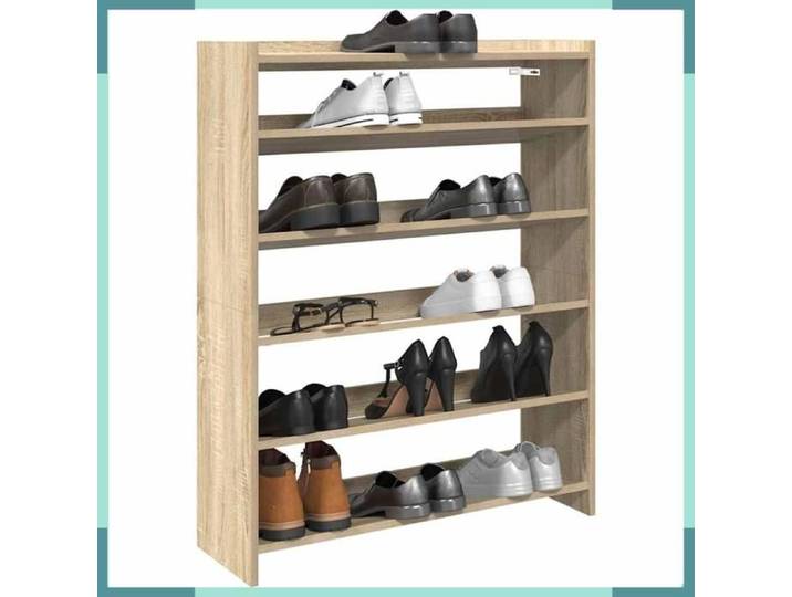 ASHATA Étagère à chaussures chêne sonoma 80x25x100cm bois d'ingénierie -FHE859898