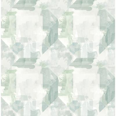 A-Street Prints Perrin Sea Green Gem Geometric Wallpaper