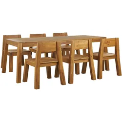 GARTENMÖBEL SET 6-Sitzer Akazienholz hellbraun Livorno