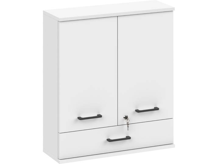 Medizinschrank SCHILDMEYER Galeno, mit 3 verschiedenen Aufklebern, Breite 30 cm, Made in Germany , weiß (mattweiß), B:59,8cm H:70,8cm T:30,3cm, Holzwerkstoff, Schränke, Medizinschrank, Auswahl aus 3 verschiedenen Aufklebern zum Anbringen, Made in Germany