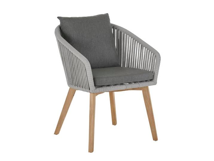 Diamond Garden Kos Stuhl -Light Grey- Teak Beine - Inkl. Sitz-