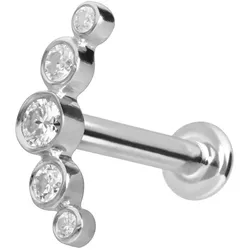 14 Karat Gold Labret mit Innengewinde MOISSANIT-BOGEN
