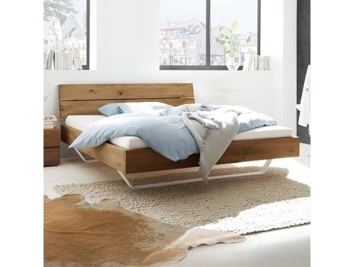 Bett Nakiri Wildeiche Massivholz 140x200cm rustikal
