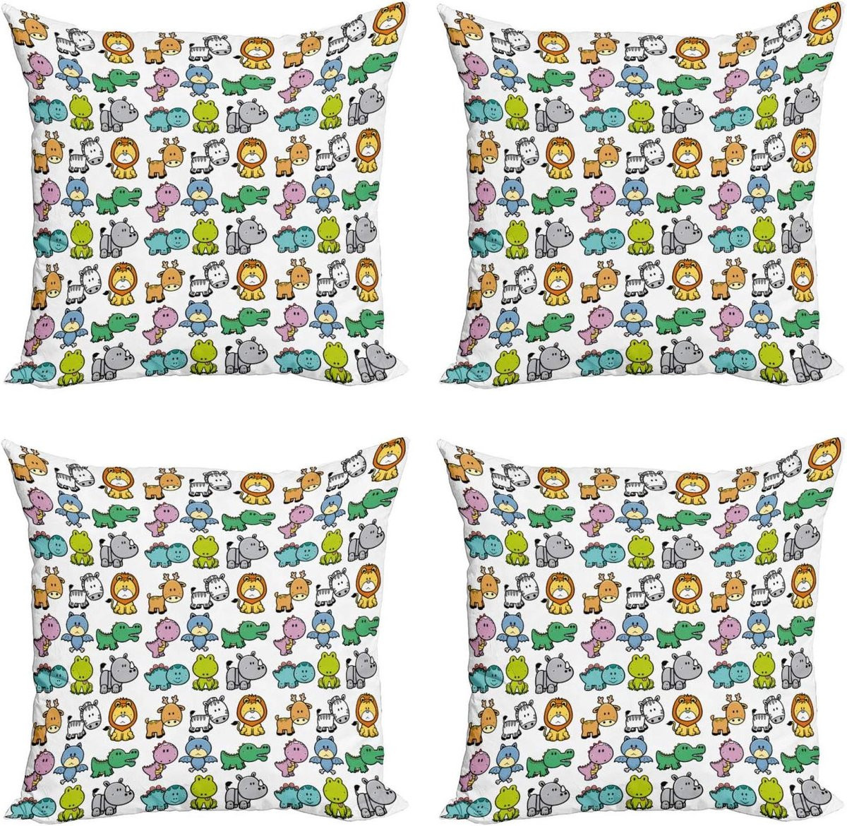 Sierkussenhoes Set Dubbelzijdig Bedrukt Veelkleurig 40x40 cm