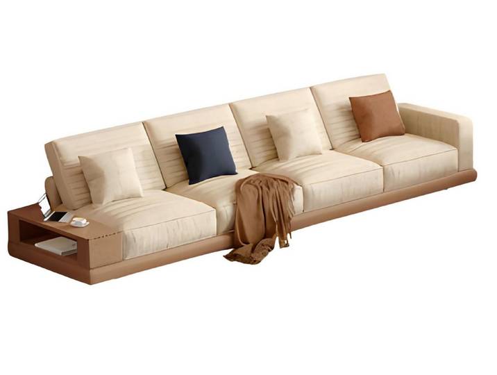 JVmoebel Sofa Beige Sofa 4-Sitzer – Elegantes Polstersofa modernem Design, 1 Teile