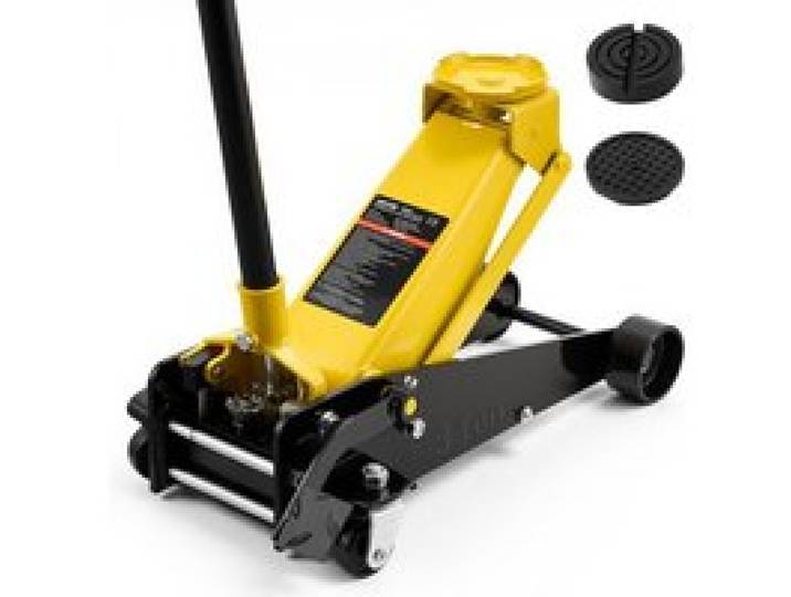 VEVOR hydraulische krik, 3 ton hefvermogen, laag profiel stalen krik met snelhefpomp met enkele zuiger en voetpedaal, autokrik voor SUV's en pick-ups, hefhoogte van 13 tot 50 cm, krik voor raceauto's